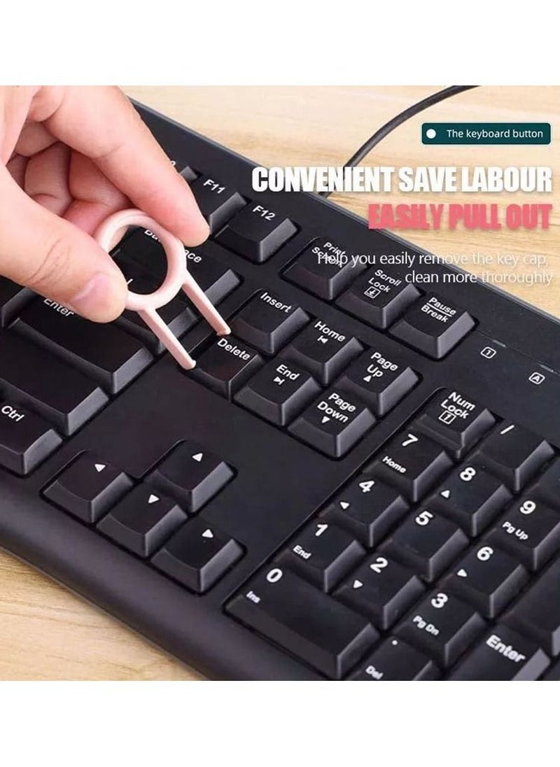 Intag - 7 In 1 Multifunctional Electronics Computer Keyboard Cleaning Brush Kit For Keyboard And Earphone Duster Cleaner With Keycaps Puller For Headphone Laptop Cell Phone Pink - Image 1