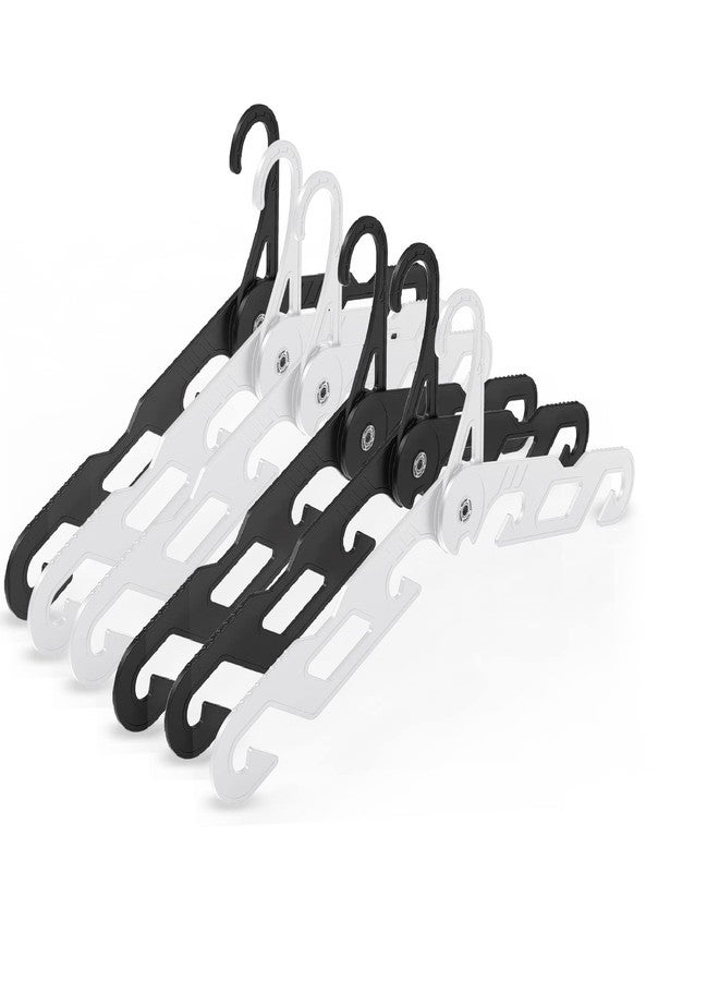 NICEDACK Premium Travel Hangers, Portable Folding Clothes Hangers, Super Bearing Collapsible Hanger Foldable Clothes Drying Rack for Travel, Indoor and Outdoor Use(3 White + 3 Black) - Image 1