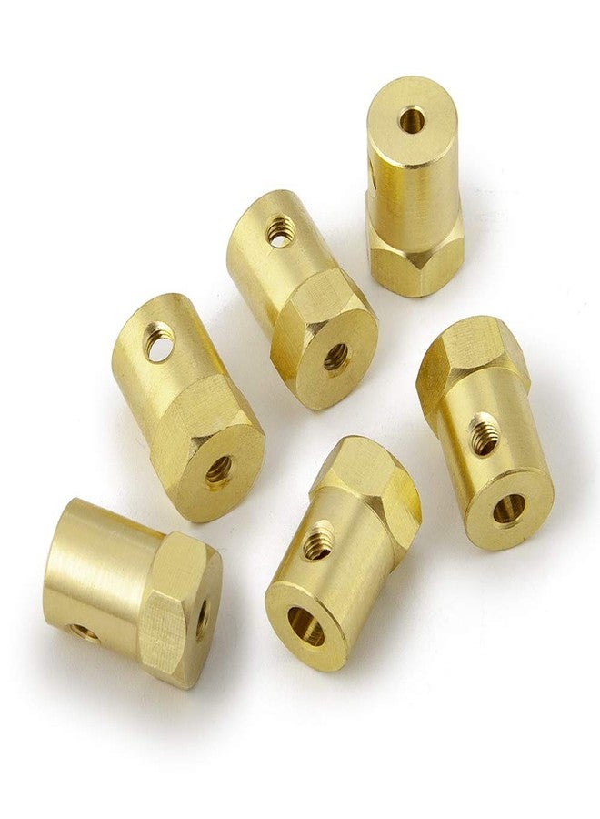 WEFEINO 4Pcs Hex Coupler 4mm Brass Wheels Shaft Motor Coupling Flexible Connector for RC Car (4mm) - Image 3