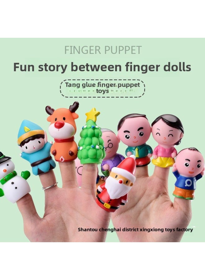 Cartoon Finger Puppet Doll Baby Puzzle Bath Story Book Set Parent-child Interactive Toys-Color:Ocean Animal Finger Doll + Story Bath Book  - Image 3