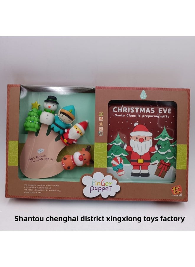 Cartoon Finger Puppet Doll Baby Puzzle Bath Story Book Set Parent-child Interactive Toys-Color:Ocean Animal Finger Doll + Story Bath Book  - Image 2