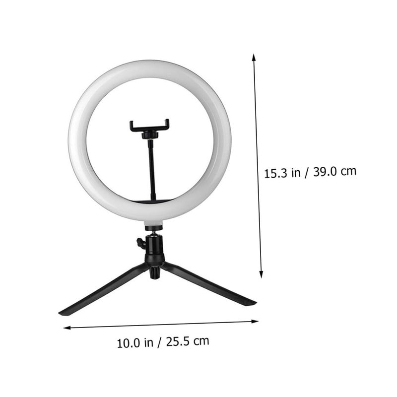 10 Inch USB Phone Tripod Stand With Adjustable Three Color Dimming Remote Metal Bracket Black - Image 3