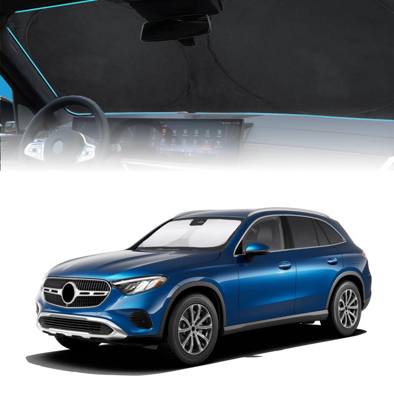 INSAUTO for GLC Windshield Sunshade Foldable Sun Shade Customfit for Mercedes Benz 20162022 GLC SUV GLC300 Windshield Cover Car Front Window Sun Visor Shield Keeps Your Vehicle Cool Accessories