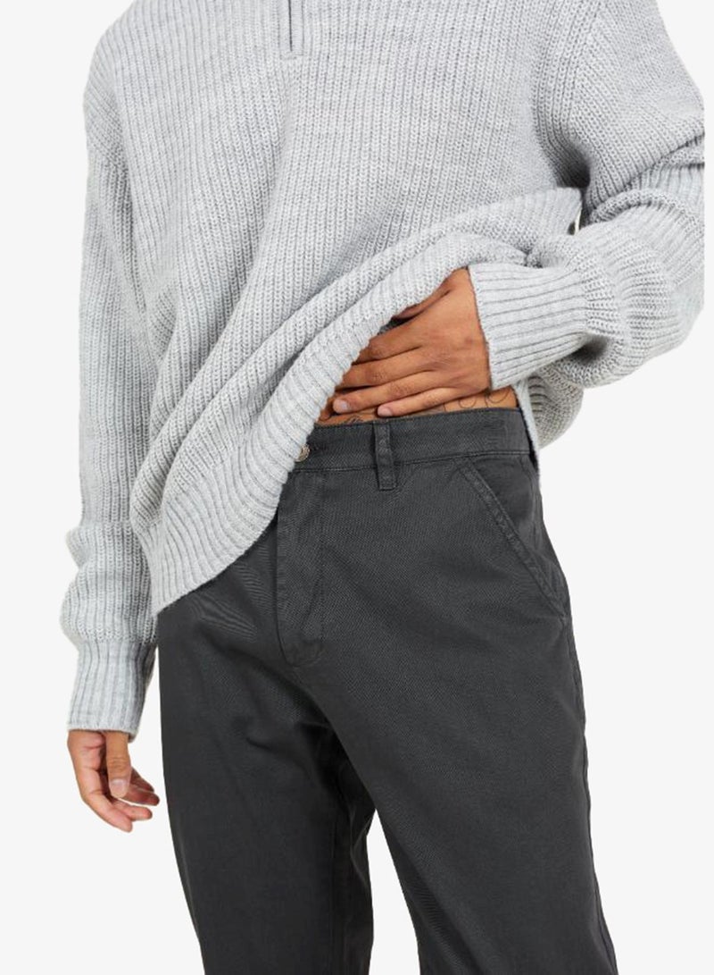 BRAVE SOUL MENS COTTON CHINO FIXED BUTTON WAIST WITH ZIP FLY X2 BACK POCKETS, X2 FRONT POCKETS - Image 3