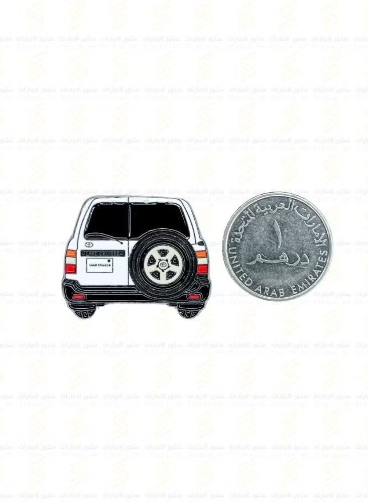 Generic 5-Pieces White Land Cruiser Rear View Pin – Car Sticker for SUV Fans & Collectors for Bags, Jackets, and Clothing Mobile, I pad, Backpacks, and Collectors Walls, Doors, Cars & Laptops  - Image 3