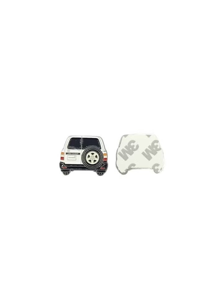 Generic 5-Pieces White Land Cruiser Rear View Pin – Car Sticker for SUV Fans & Collectors for Bags, Jackets, and Clothing Mobile, I pad, Backpacks, and Collectors Walls, Doors, Cars & Laptops  - Image 4