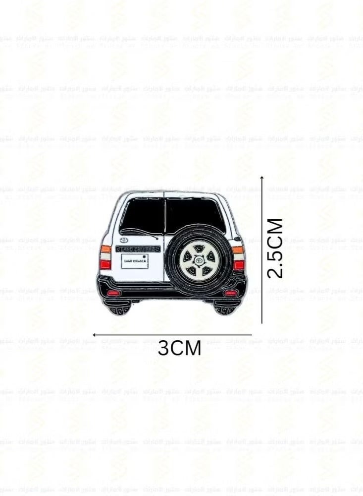 Generic 5-Pieces White Land Cruiser Rear View Pin – Car Sticker for SUV Fans & Collectors for Bags, Jackets, and Clothing Mobile, I pad, Backpacks, and Collectors Walls, Doors, Cars & Laptops  - Image 2