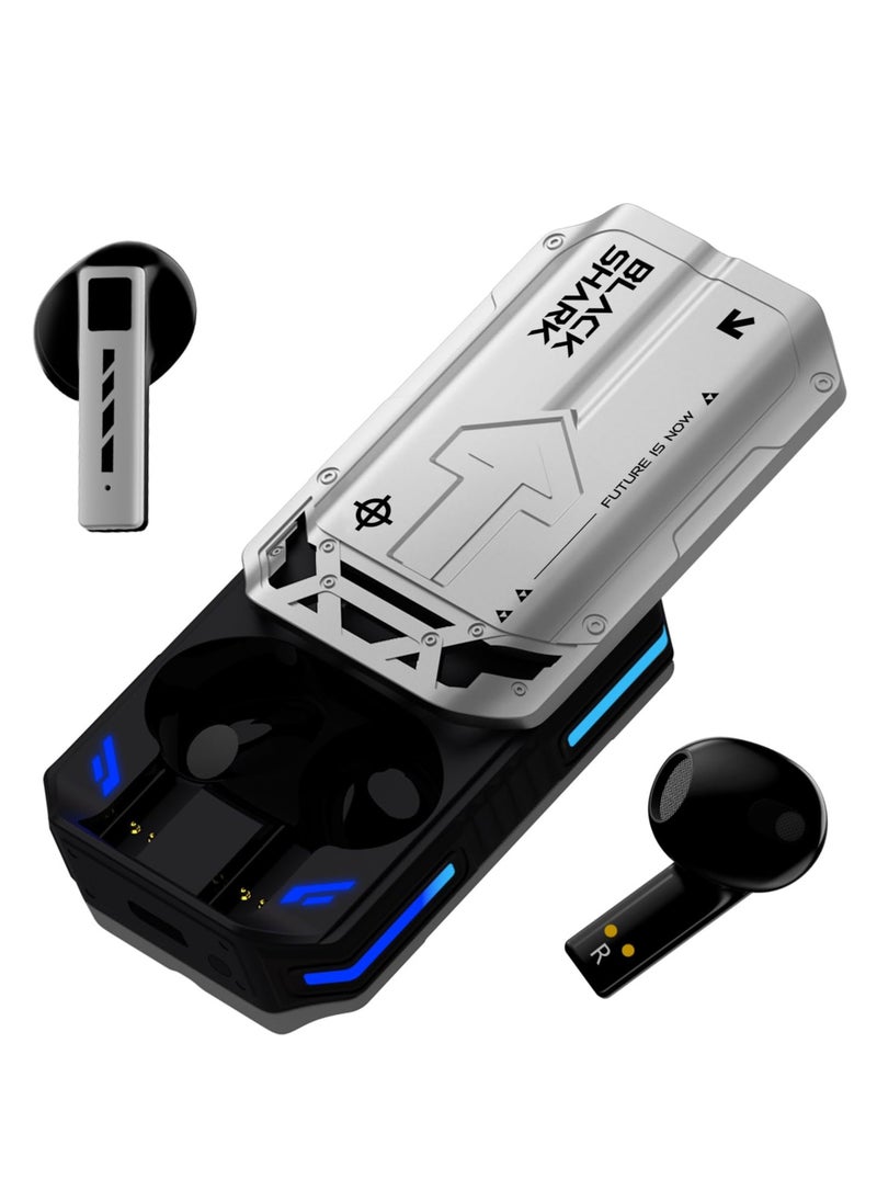 بلاك شارك - سماعة أذن Black Shark T11 مع وضع زمن الوصول المنخفض، وغطاء منزلق مع صوت "SHING"، وإضاءة RGB، ووقت تشغيل لمدة 30 ساعة وتقليل ضوضاء المكالمات ENC - رمادي - Image 1