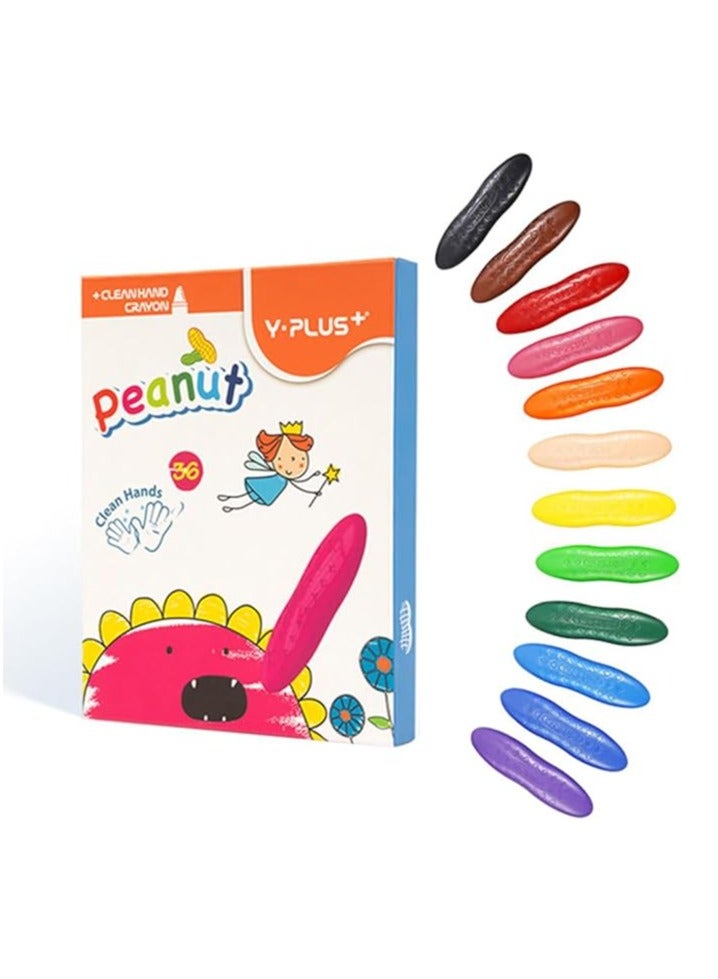 YPLUS Peanut Crayons for Kids, 36 Colors Washable Toddler Crayons, Non-Toxic Baby Crayons for ages 2-4, 1-3, 4-8, Coloring Art Supplies Christmas Stocking Stuffers for Kids Toddler - Image 2