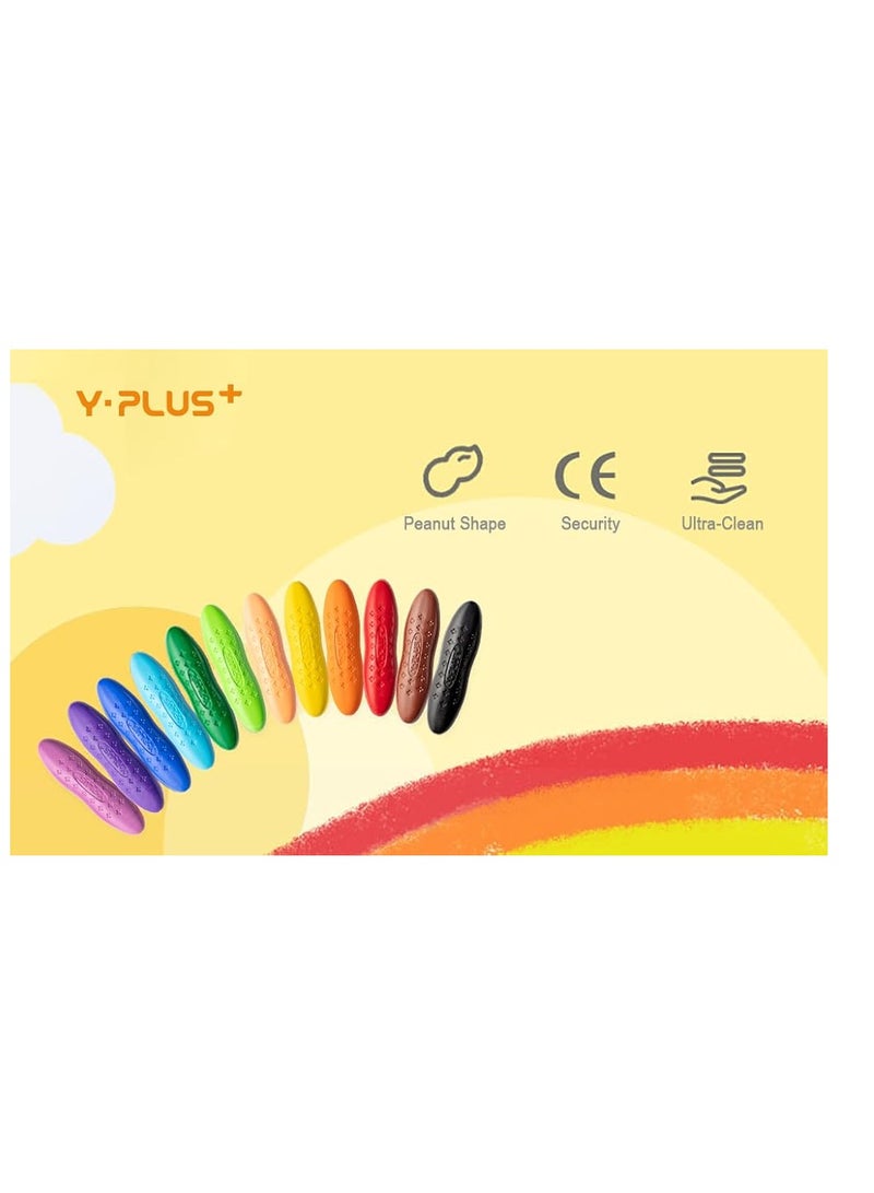 YPLUS Peanut Crayons for Kids, 36 Colors Washable Toddler Crayons, Non-Toxic Baby Crayons for ages 2-4, 1-3, 4-8, Coloring Art Supplies Christmas Stocking Stuffers for Kids Toddler - Image 3