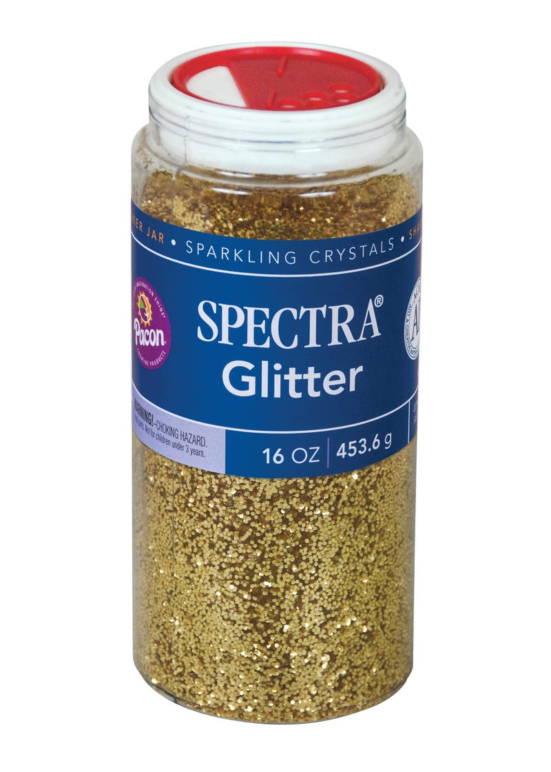 Spectra Arts & Crafts Glitter, Gold, 16 oz., 1 Jar - Image 1