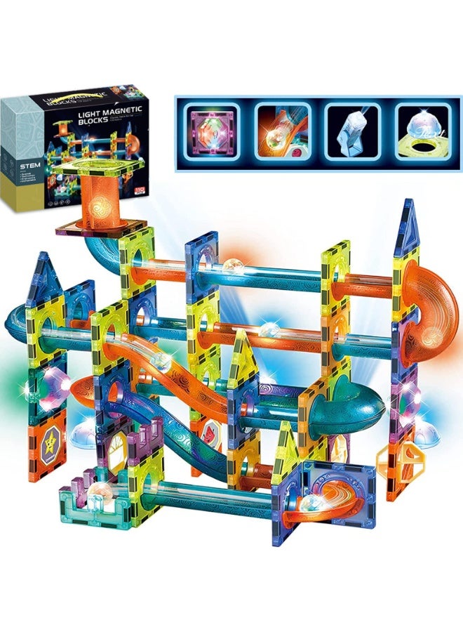 Deluxe 110 Pieces Magnetic Building Set for Children, Luminous Magnetic Blocks Game, STEM and Creative Educational Game for Boys and Girls, Age 3-12 Years Great Gift Idea - Image 1