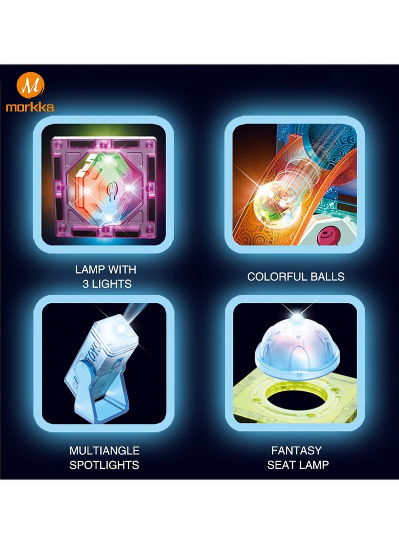 Deluxe 110 Pieces Magnetic Building Set for Children, Luminous Magnetic Blocks Game, STEM and Creative Educational Game for Boys and Girls, Age 3-12 Years Great Gift Idea - Image 3