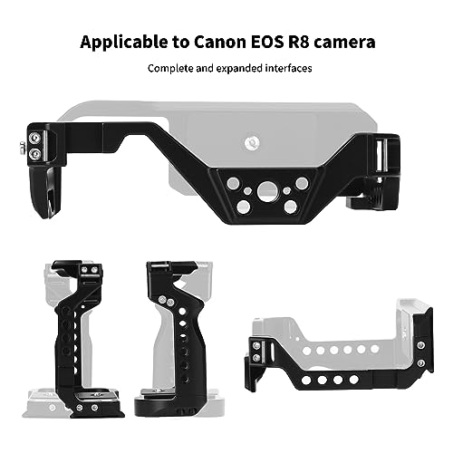 FUGASUN EOS R8 Camera Cage, EOS R8 Cage for Canon EOS R8 Camera Case Camera Rig Cold Shoe - Image 3