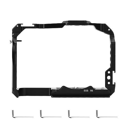 FUGASUN EOS R8 Camera Cage, EOS R8 Cage for Canon EOS R8 Camera Case Camera Rig Cold Shoe - Image 1