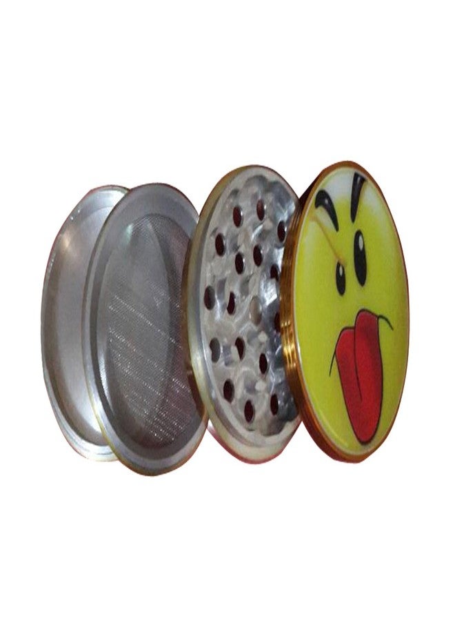 True Handmade Standard Aluminium Herb Grinder(4 Part, 50mm, Tongue Out Smiley)