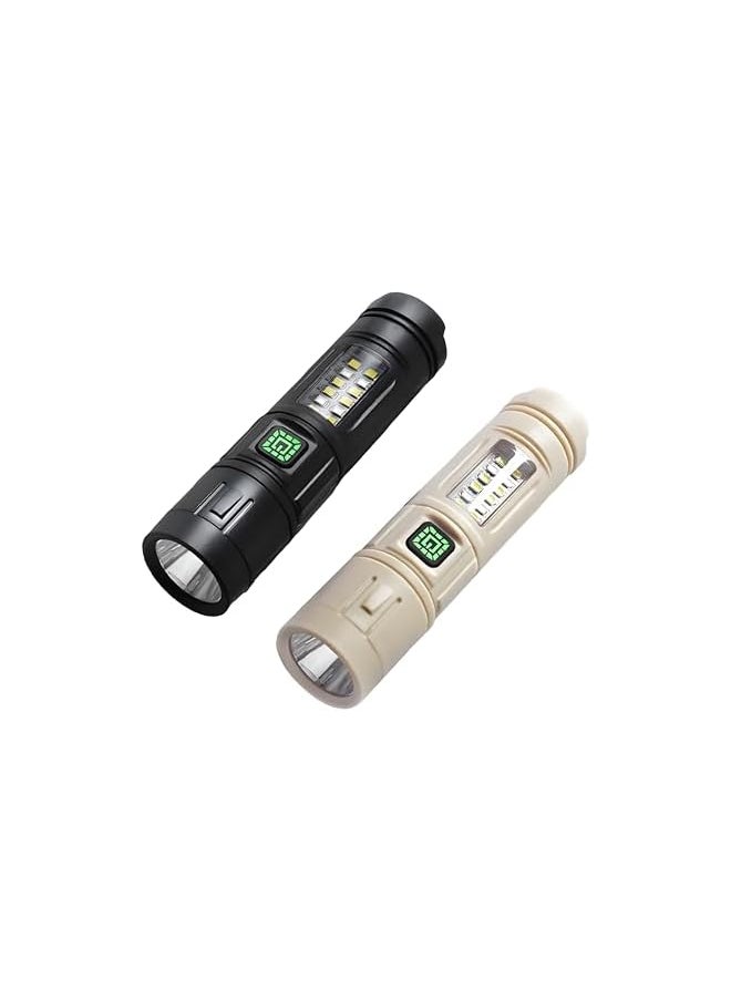 PROMASS promass (2Pack) Rechargeable Flashlight Led Torch light,2000 High Lumens Handled Flash Light, Long Lasting Tectitical Powerful Flashlights With Side Cob Light,5 Modes, Flashlight For Camping&Hiking  - Image 2