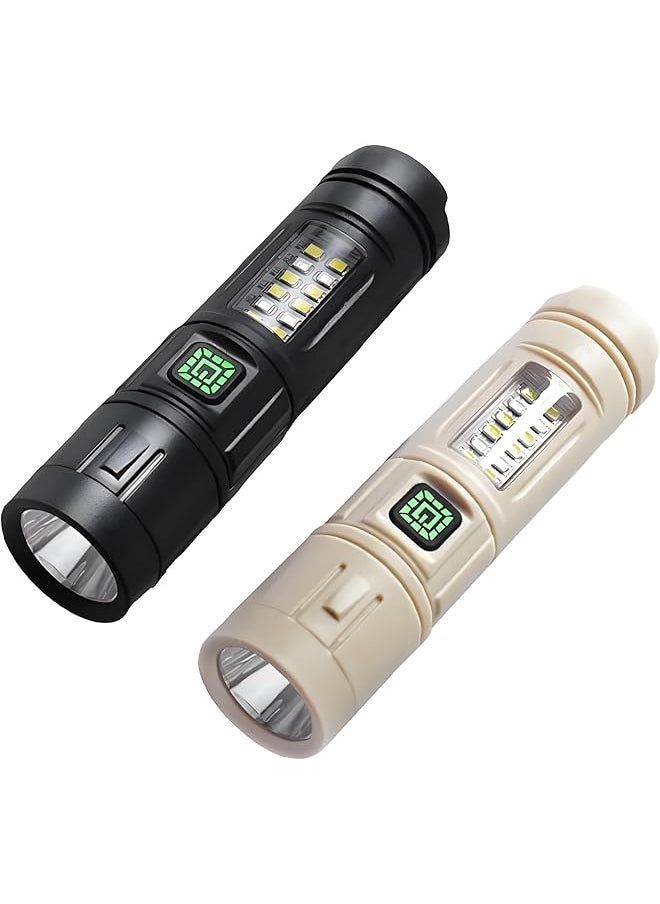 PROMASS promass (2Pack) Rechargeable Flashlight Led Torch light,2000 High Lumens Handled Flash Light, Long Lasting Tectitical Powerful Flashlights With Side Cob Light,5 Modes, Flashlight For Camping&Hiking  - Image 1