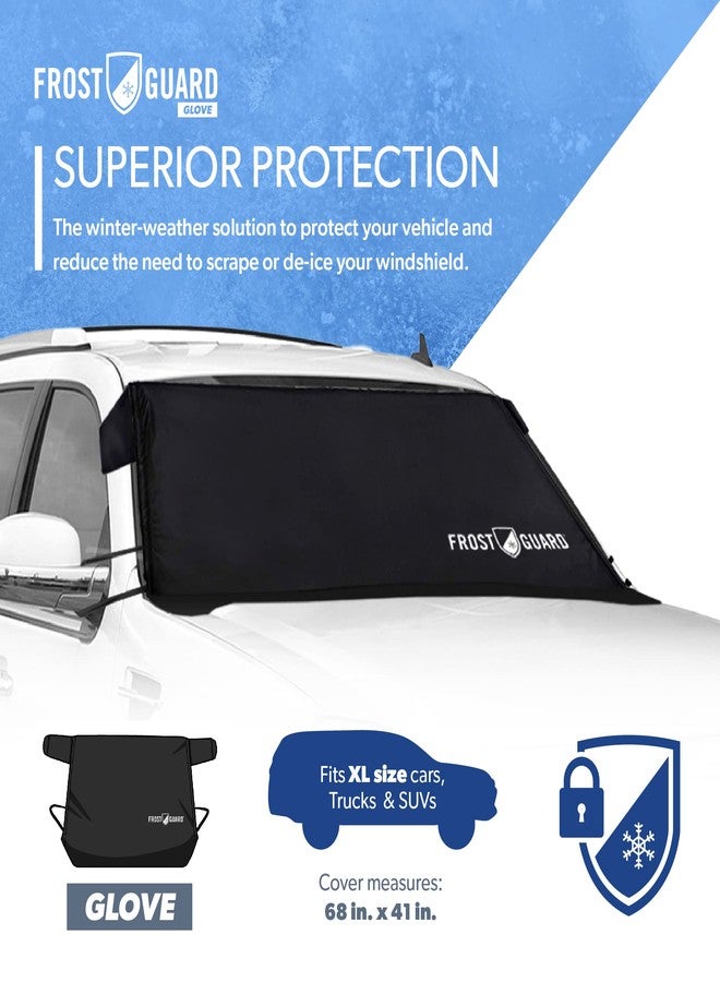 FrostGuard Glove | Car Windshield Cover for Ice and Snow - XL Size, Fits SUVs and Trucks - Features Elastic Loops, Security Panels + Storage Pouch - Black, Measures 68 x 41 Inches - Image 2