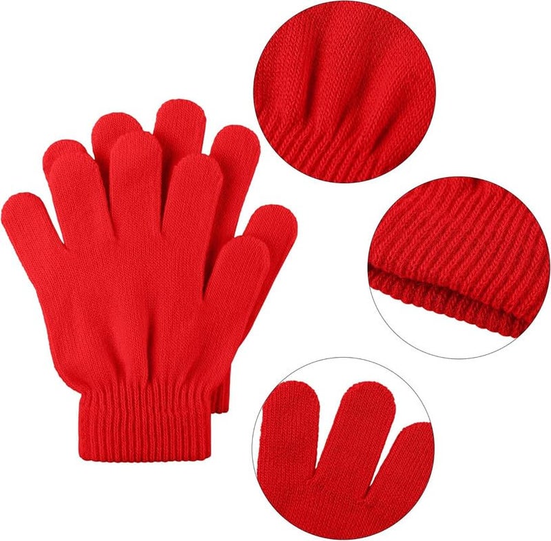 KETKAR 4 Pairs Kid's Winter Warm Magic Gloves Children Stretchy Full Finger Knitted Boys Girls Student, 2-3 Years Old, Multicoloured - Image 5