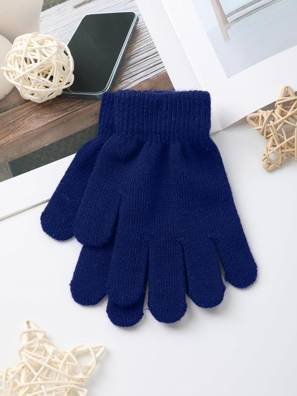 KETKAR 4 Pairs Kid's Winter Warm Magic Gloves Children Stretchy Full Finger Knitted Boys Girls Student, 2-3 Years Old, Multicoloured - Image 4
