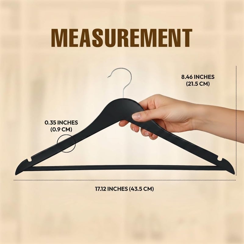 Utopia Home Premium Wooden Hangers 30 Pack - Durable & Slim Coat Hanger - Suit Hanger with 360-Degree Rotatable Hook - Wood Hangers with Shoulder Grooves (Black Color) - Image 5