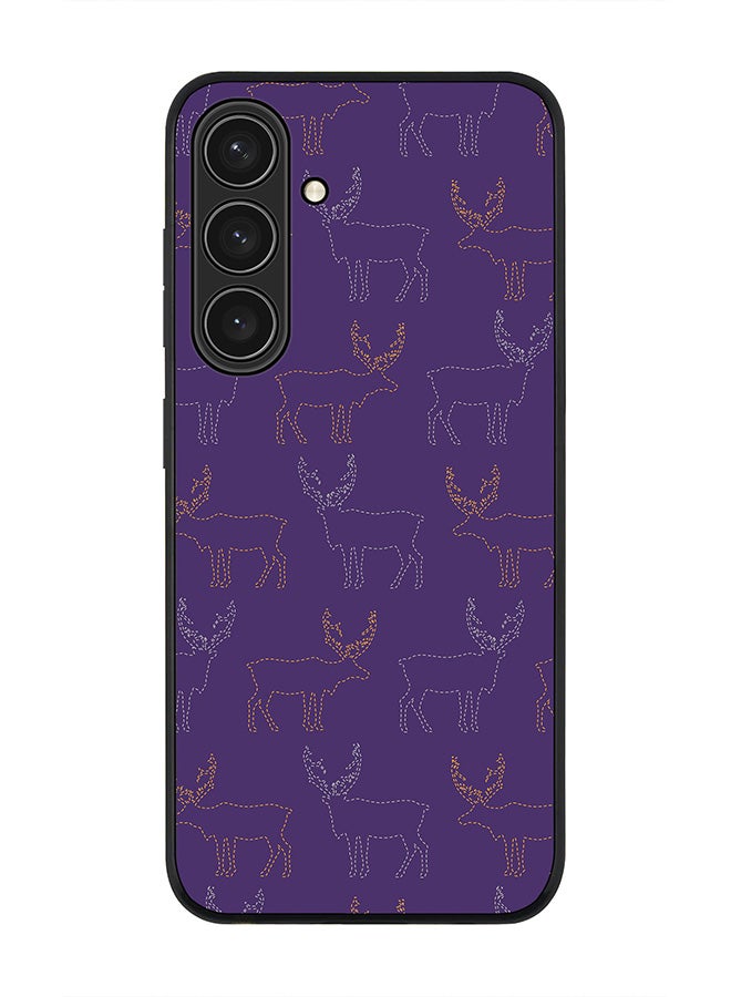 Stylizedd Rugged Black edge case for Samsung Galaxy S24 Plus, Slim fit Soft Case Flexible Rubber Edges Anti Drop TPU Gel Thin Cover- Purple Moose - Image 1