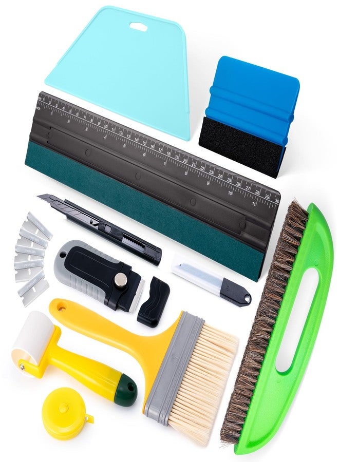 FOSHIO Wallpaper Smoothing Tools Kit, Wallpaper Tools with Squeegee Smoother, Seam Roller, Paste Brush, Wallpaper Smoothing Brush for Peel & Stick Wallpaper, Contact Paper, Window Film Application Kit - Image 1