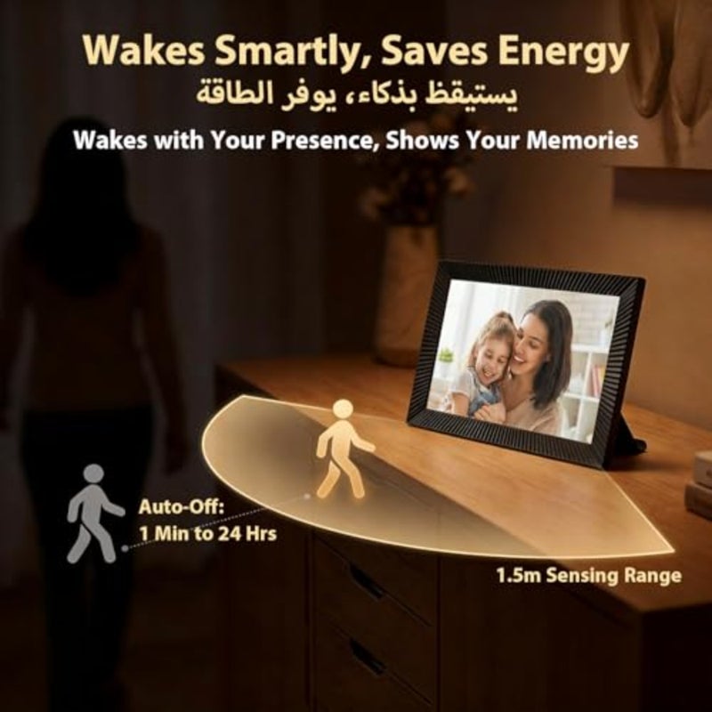 Frameo WiFi Digital Photo Frame, Electronic Picture Frame Motion Sensor Auto-Wake, IPS HD Touch Screen, Auto-Rotate, Instantly Share Photos Videos from Anywhere, Wall Mountable - Image 5