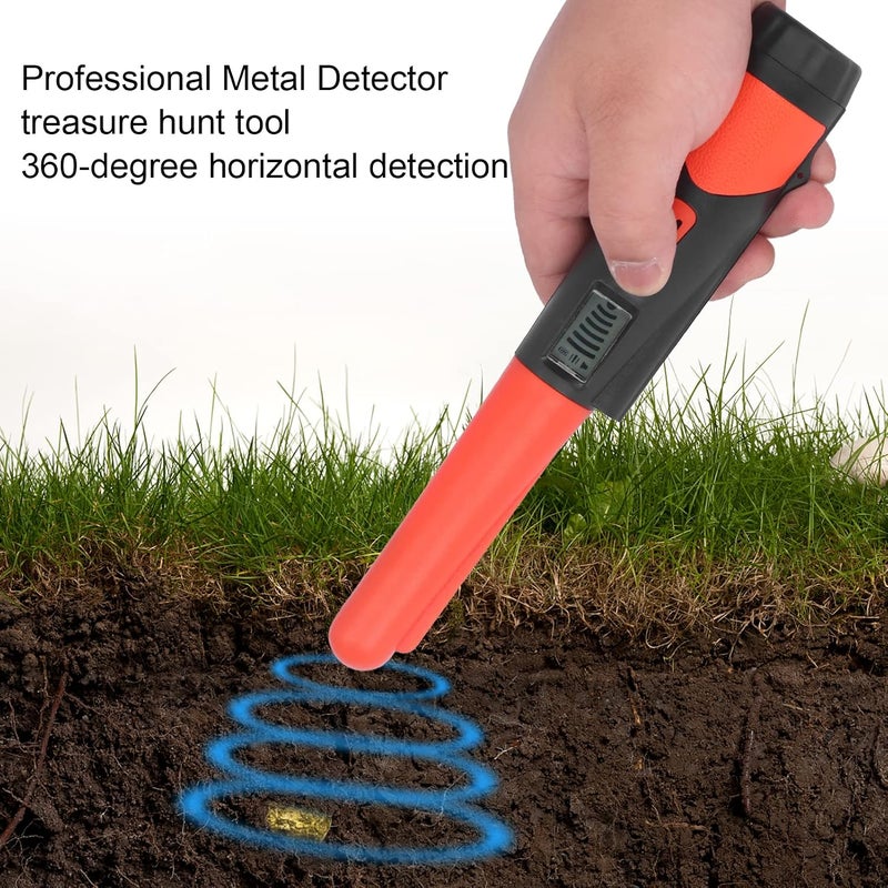 Metal Detector Handheld Wand Pinpointer-Professional Waterproof Pin Pointer High Sensitivity Portable Search Treasure Pinpointing Finder Probe,360° Scanning Unearthing Treasure Finder(orange) - Image 3