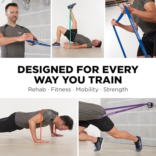 TheraBand أشرطة ثيراباند عالية المقاومة، مجموعة من شريطين مطاطيين فائقين لتحسين المرونة، إعادة تأهيل الإصابات، وتمارين الجسم الكامل، أشرطة تمدد للرفع، شريط خفيف واحد وشريط متوسط واحد، متعدد الاستخدامات - Image 5