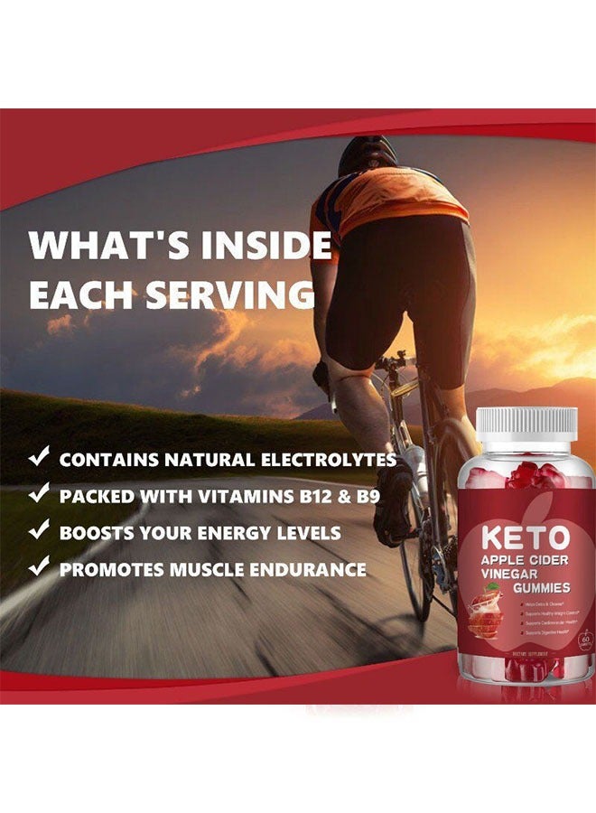 كيتو خل التفاح 60 حبة مضغ العلكة ، والفيتامينات الطبيعية صيغة المكونات ، وتنظيم وظائف الجسم والصحة ، المكملات الغذائية العضوية - Image 2