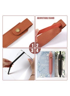 Excefore Pen Holder for Notebook, 5 Pcs Elastic Band Pen Holder, Adjustable Notebook Pen Holder, PU Leather Pen Sleeve Pouch for Journals, Notebooks, Planners, Binders, Tablet Covers  - Image 2