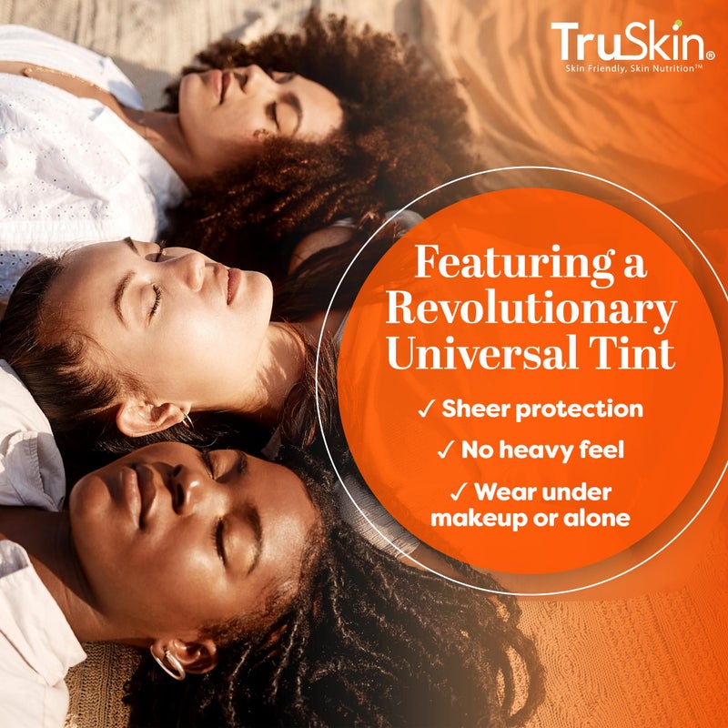TruSkin Sunscreen Serum for Face - SPF 30 Universal Tinted Mineral Sunscreen Face Serum with Zinc Oxide - Sheer, Lightweight Finish with Vitamin C, Hyaluronic Acid, Ceramides & Niacinamide, 1 fl oz - Image 5