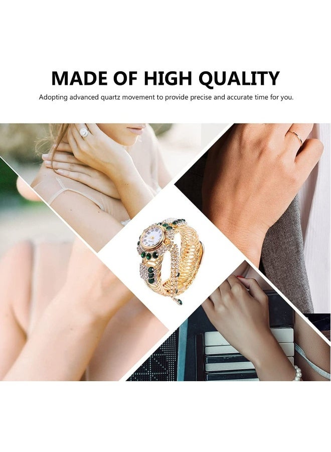 Women's Bangle Watch, Quartz Shiny Gold Watch with Crystal Rhinestones Diamonds, for Women's Wrist Jewelry, Fashion Ladies Bracelet Bracelet Watch, Elegant Bracelet Wrist Watch for Women - Image 2