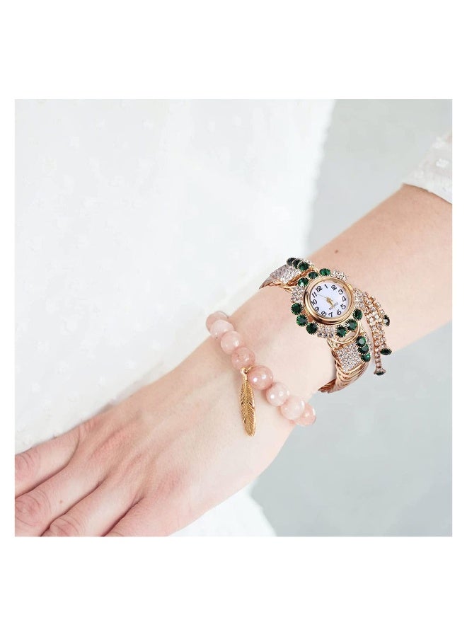 Women's Bangle Watch, Quartz Shiny Gold Watch with Crystal Rhinestones Diamonds, for Women's Wrist Jewelry, Fashion Ladies Bracelet Bracelet Watch, Elegant Bracelet Wrist Watch for Women - Image 1