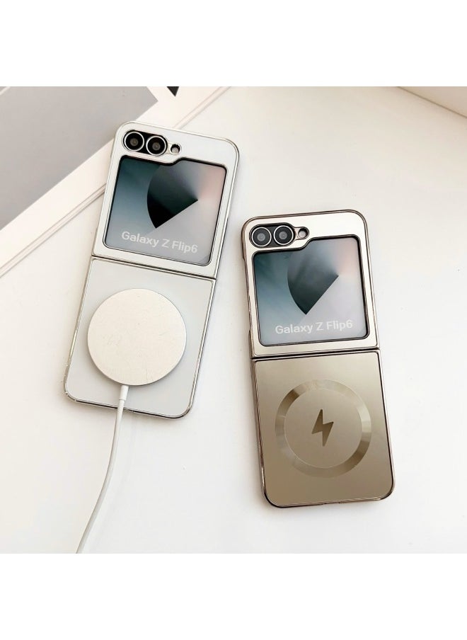 Generic - For Samsung GalaxyZflip6 Folding Electroplating Magnetic W25 Business Simple For Huawei Pura X Phone Case-Color:Gray-Applicable Models:Samsung Zfold4/w23 Big Hole - Image 1