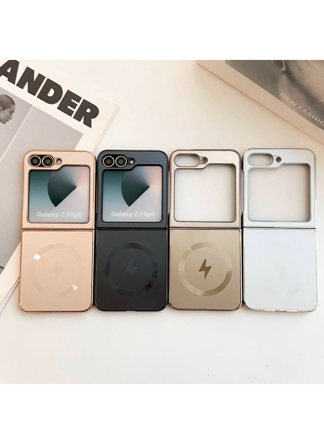 Generic - For Samsung GalaxyZflip6 Folding Electroplating Magnetic W25 Business Simple For Huawei Pura X Phone Case-Color:Gray-Applicable Models:Samsung Zfold4/w23 Big Hole - Image 1