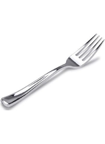 Kruvazör - Cruiser Roll-Up Metal Look Plastic Fork 18 PIECE - Image 1