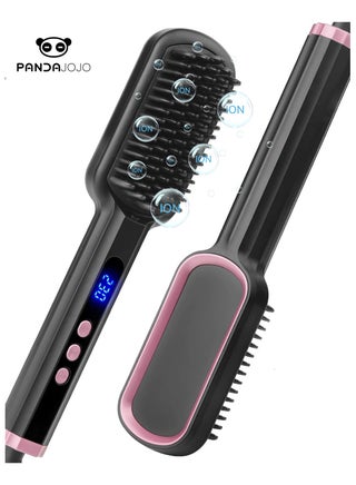 Hair Straightener Brush Straightening Comb, Fast Heating Ceramic Heater Compatible For Digital LCD Display Compatible, 30s Fast Heating 60mins Auto-off Anti-scald Ceramic Hair Straightener Comb for Home Salon, for Home Uses Dual Voltage, Black - pzsku/Z2529BA05B9D107E14C5DZ/45/1752831864/4c77c802-5c0c-4913-abe1-d91d957665c5