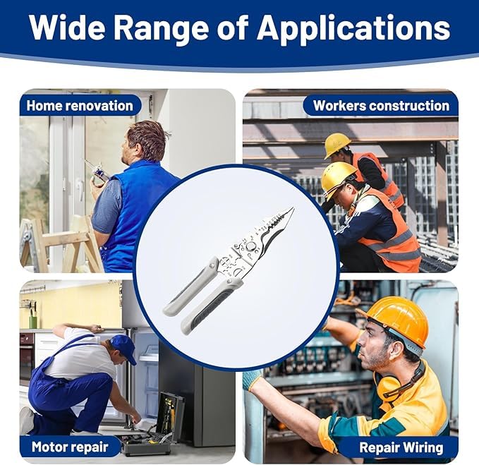 Suicune Suicune Special Wire Stripper for Electrician 6 in 1 Multifunction Wire Pliers Tool for Electric Cable Stripping Cutting Cable Stripper and Crimping  - Image 5