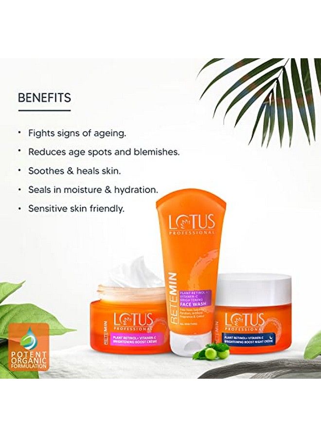 Lotus Professional Retemin Retinol + Vitamin C Day Night Combo ; Day Cream 50G ; Night Cream 50G ; Face Wash 100Ml ; 200G  - Image 4
