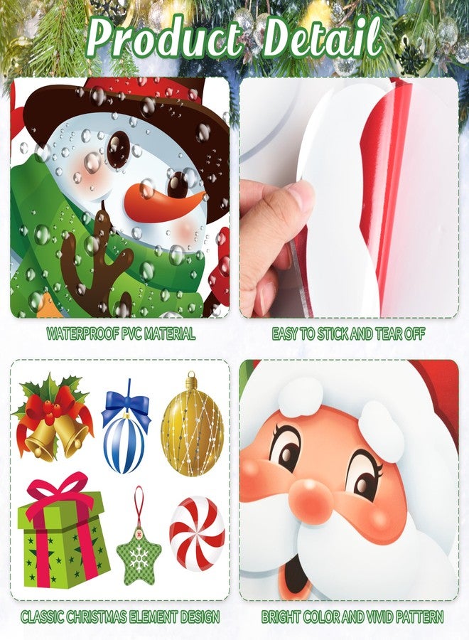 Fayoo Christmas Door Stickers Decor 44.88 x 13.8 Inch Snowman Elk Elf Santa Decals Large Wall Stickers for Winter Holiday Window Classroom Decorations - Image 3