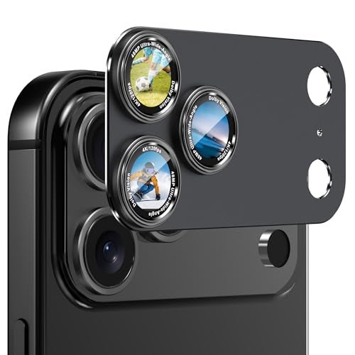 CACOE Camera Lens Protector for iPhone 17 Pro Max - Metal Frame Tempered Glass Cover, [Anti-Scratch] [Drop-Proof][Strong-Adhesion] Camera Screen Cover(Carbon Black) - Image 1