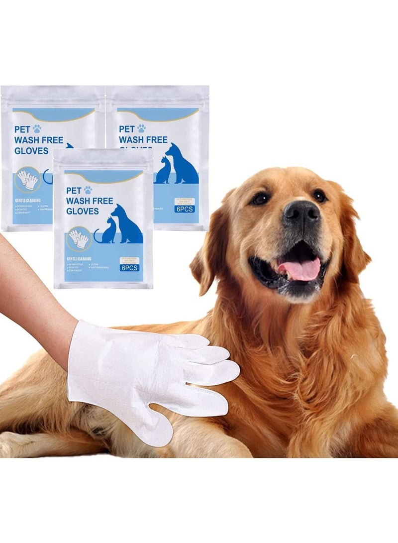 6 Pieces Clean Wash Free Gloves, Disposable Pet Grooming Gloves(3 Pack) - Image 1