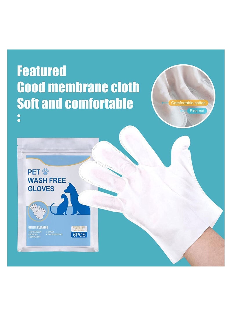 6 Pieces Clean Wash Free Gloves, Disposable Pet Grooming Gloves(3 Pack) - Image 5