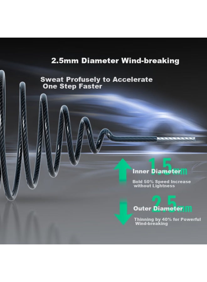Keep Self-locking Speed Jump Rope Professional Speed Compeion Bearing Steel Wire Rope Student High School Entrance Examination Special Speed Jump Rope Black - Image 2