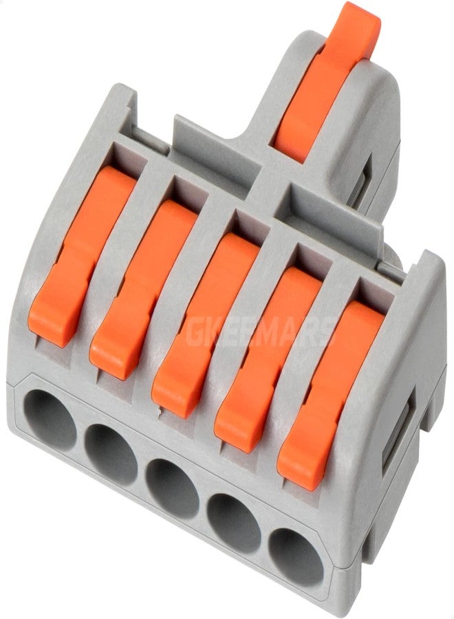 GKEEMARS 10Pcs Mini Electrical Wire Connectors, Diy Splice In 4/6/8/9/10 Way End Terminal Block Connectors (1 In 5 Outlets, Nylon) - Image 1