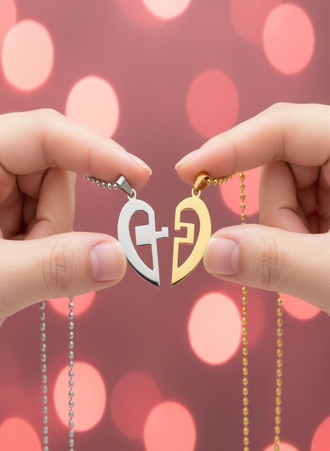 The Men Gift Couple’s Broken-Heart Pendant Necklace Set, Heart-Shaped Necklaces Engraved “LOVE YOU ARE” BLSCup202525 - Image 3