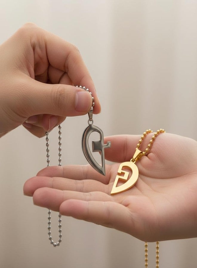 The Men Gift Couple’s Broken-Heart Pendant Necklace Set, Heart-Shaped Necklaces Engraved “LOVE YOU ARE” BLSCup202525 - Image 5